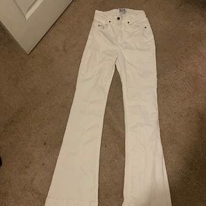 White Revice Denim Flare Pants
